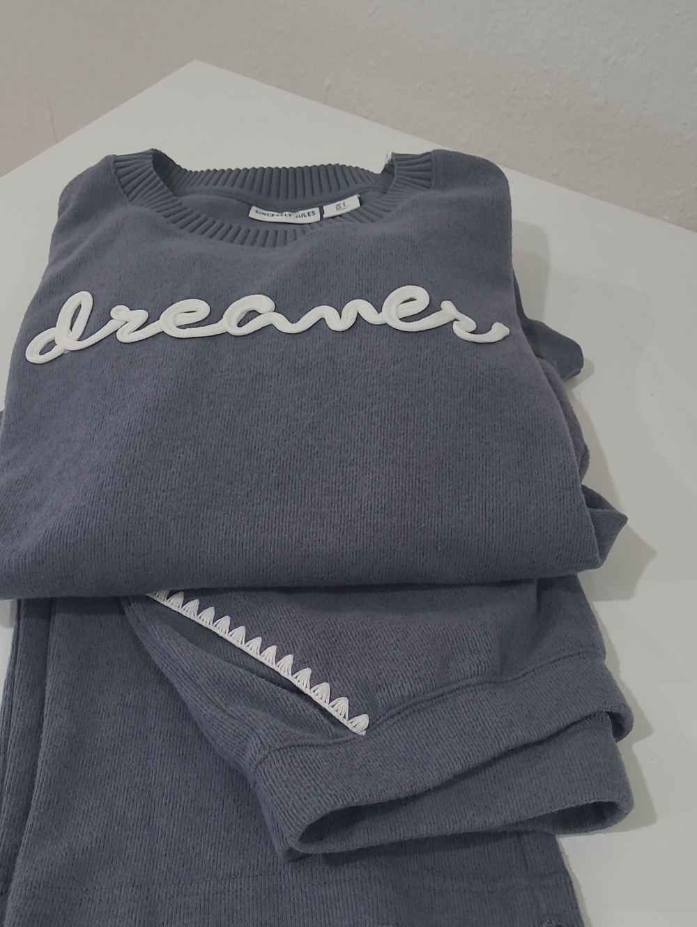 Sincerely Jules Slate Blue 'Dreamers' Crewneck